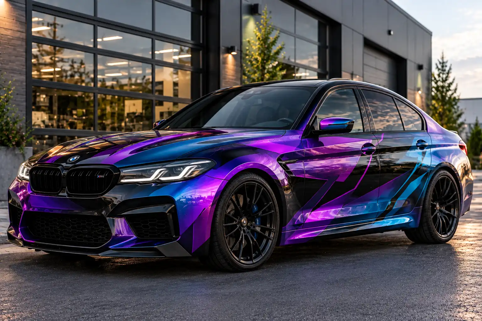 Berline sport au wrap iridescent violet