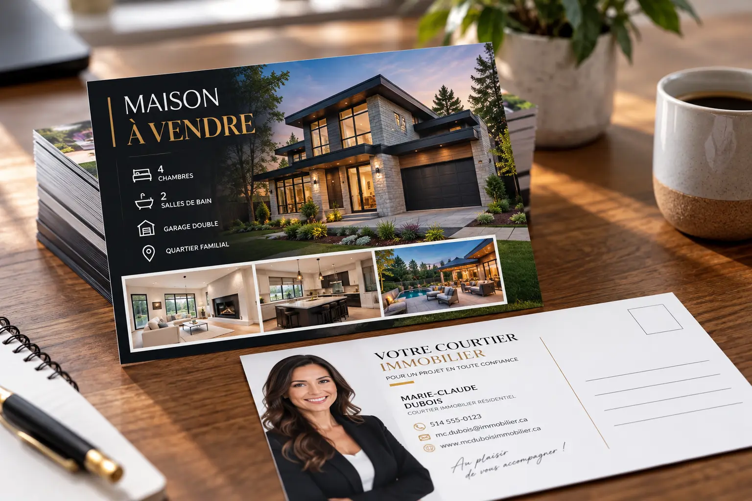 Cartes postales immobilières pour une maison à vendre